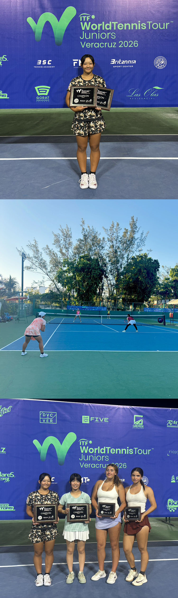 鈴木美波選手 ITF J100 Boca del Rio大会のシングルスとダブルスで優勝